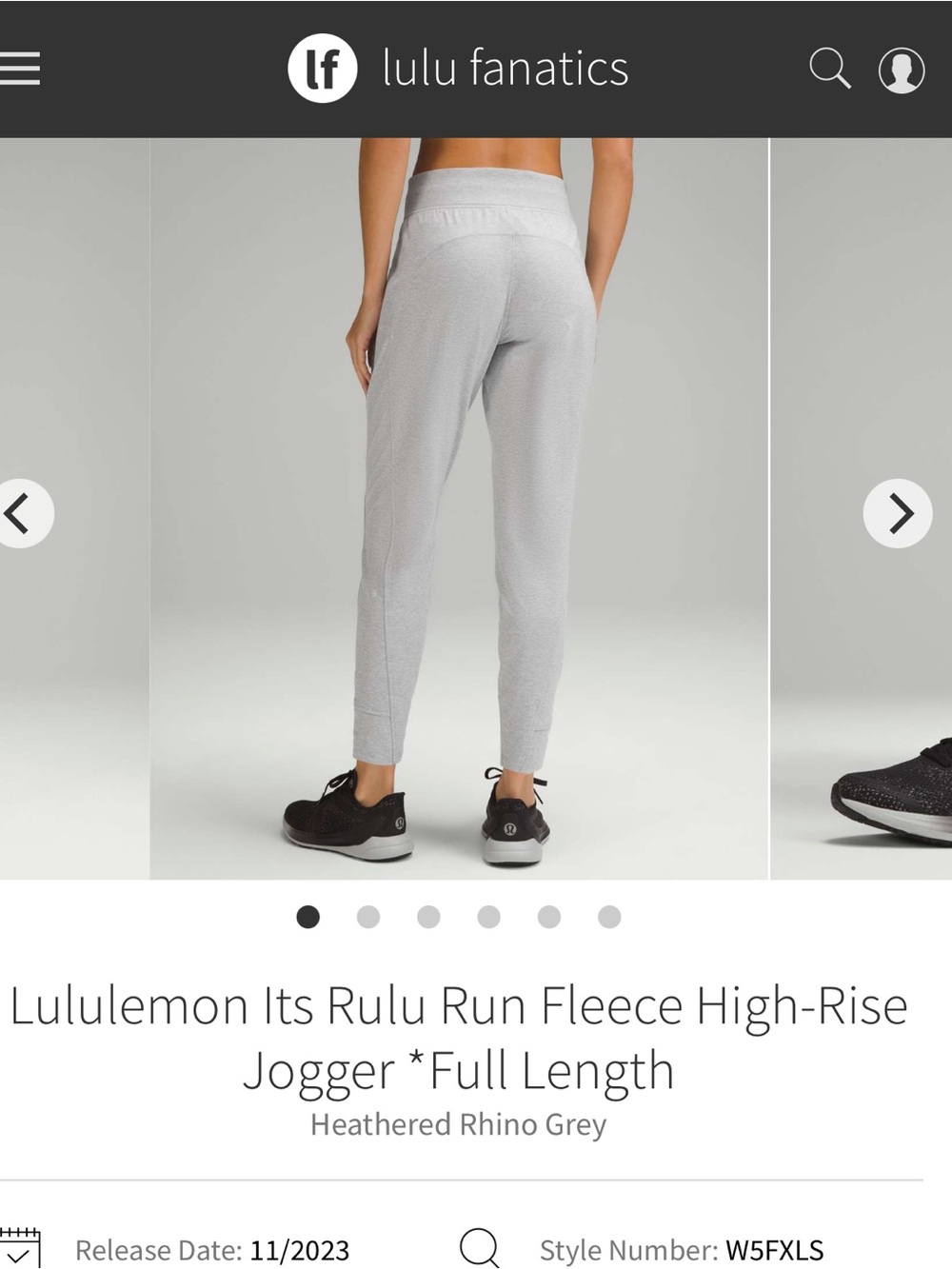 Lululemon it’s Rulu Run Fleece High Rise Jogger size 2
